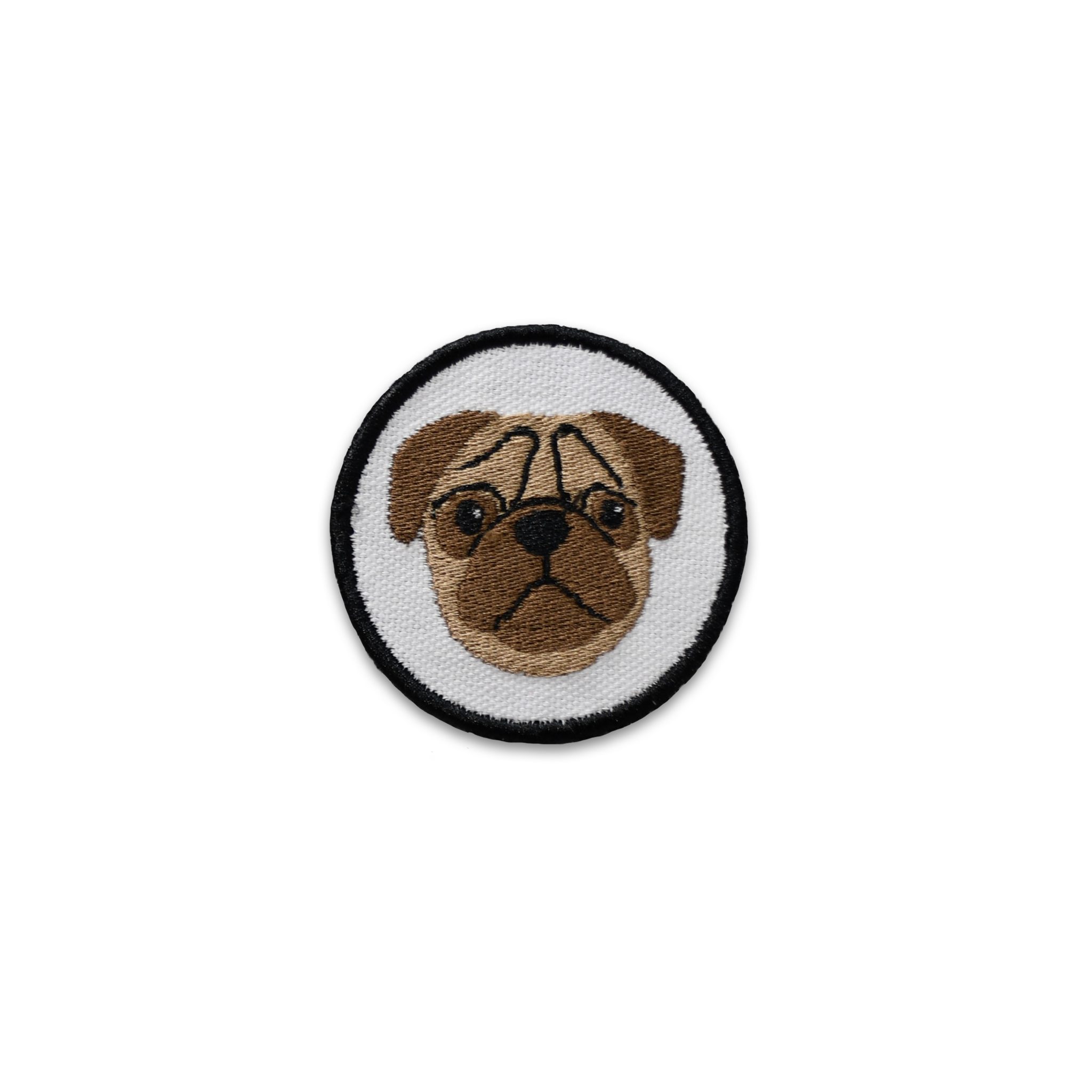 Pug Face Circle Patch