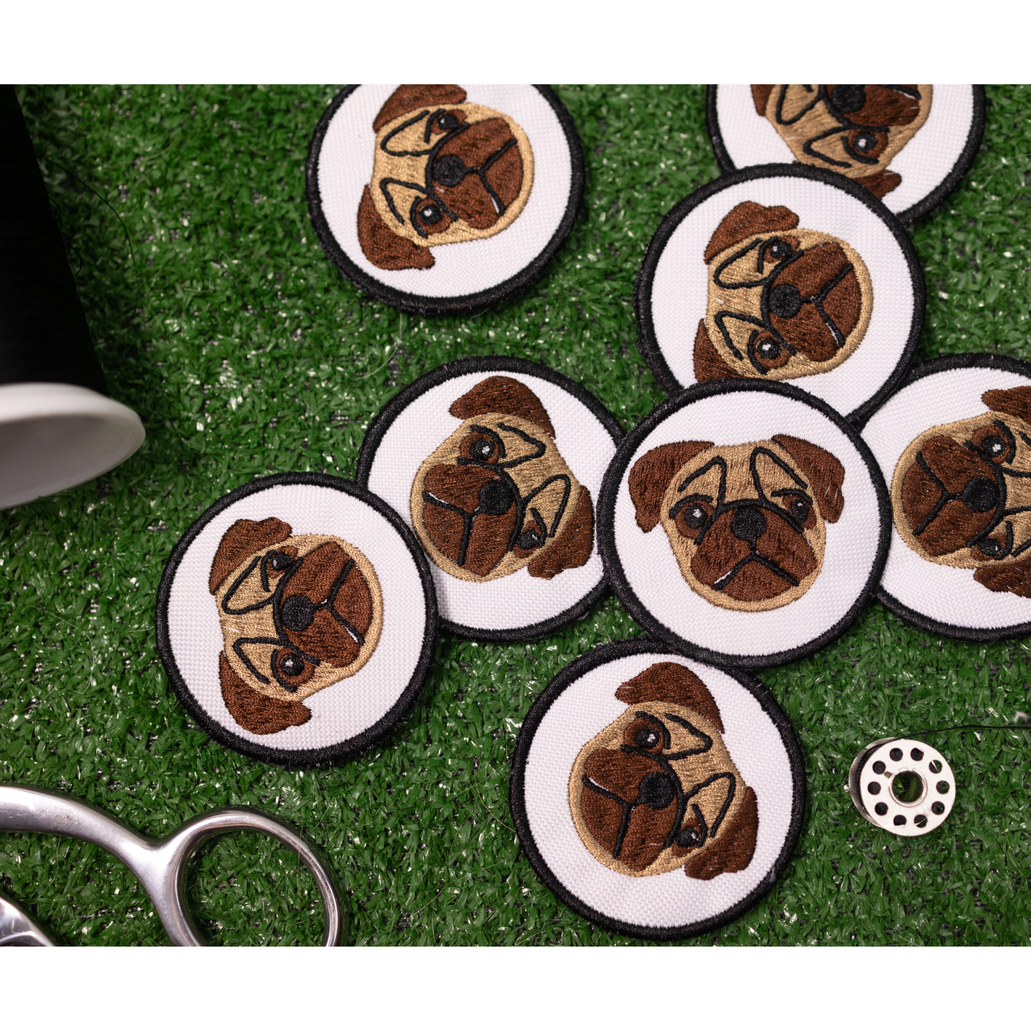 Pug Face Circle Patch