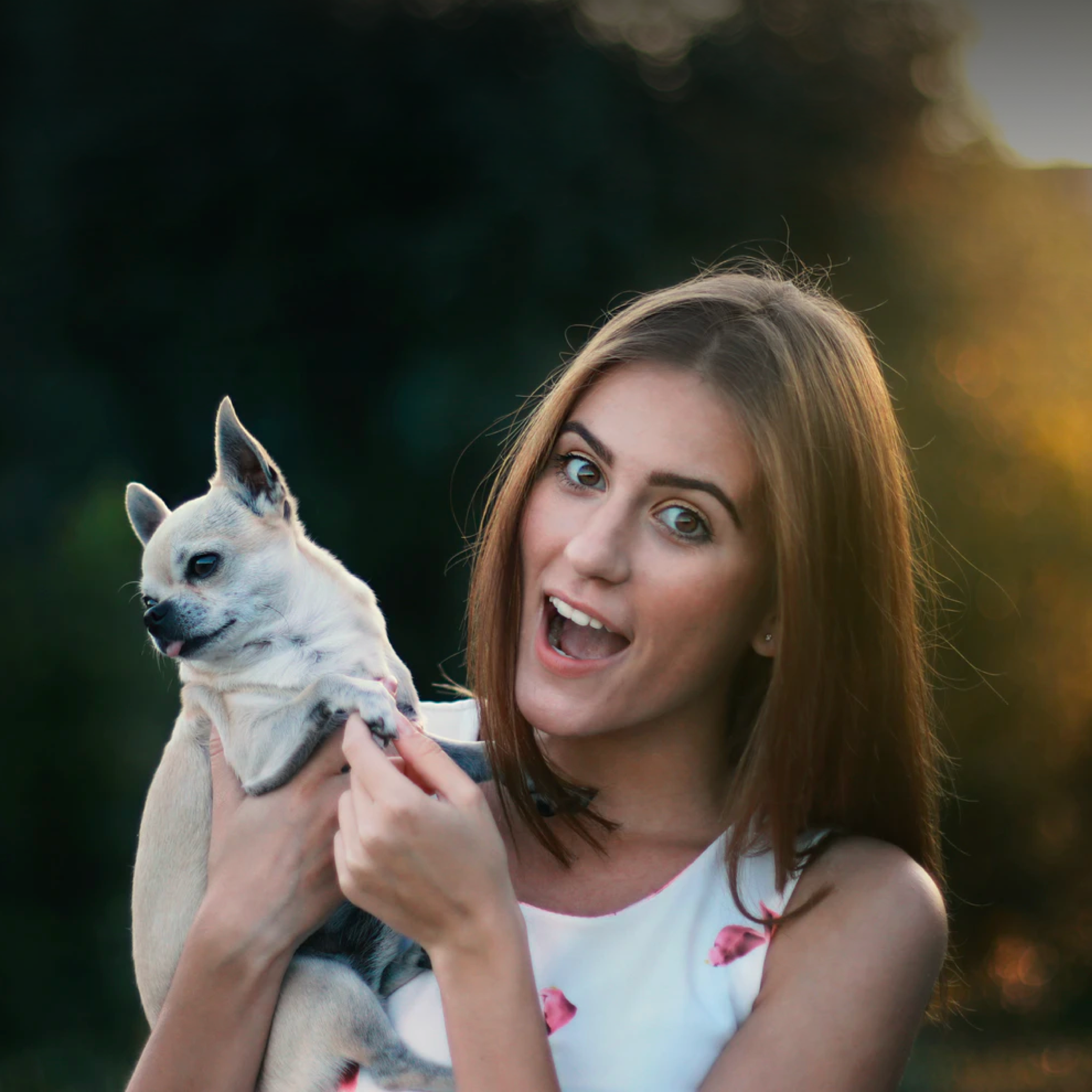 Girl with pet dog