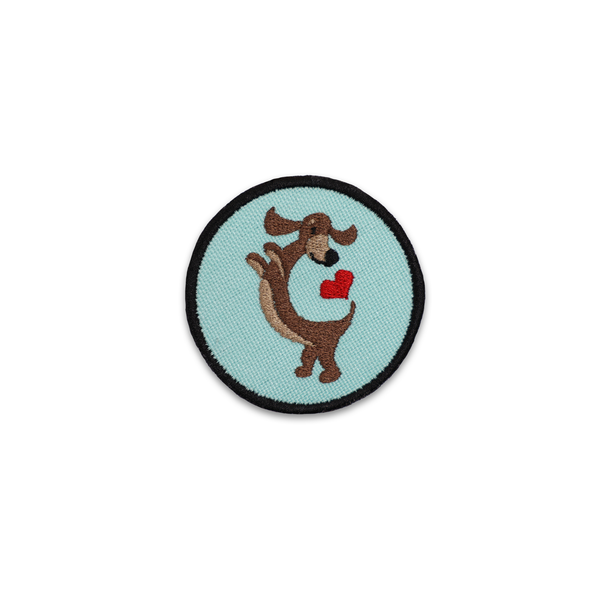 Dachshund Heart Circle Patch